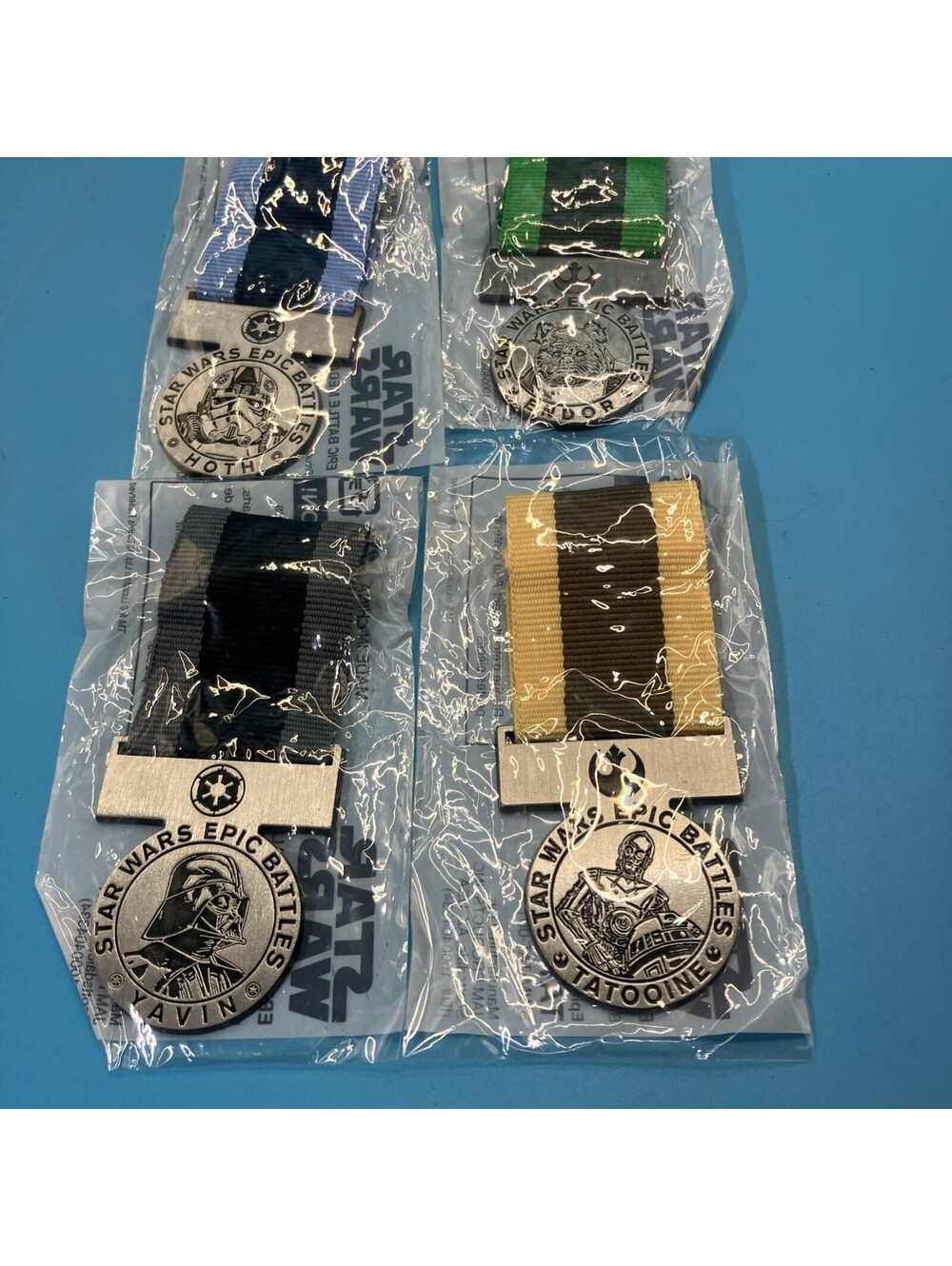 Star Wars Epic Battles Medal Lot of 4 w/ Ribbons - Yavin Hoth Tatooine Endor New